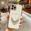 Applicable to Apple 17PLUS mobile phone case love airbag invisible bracket 16Pro bracket 13 fine hole 15 electroplated TPU