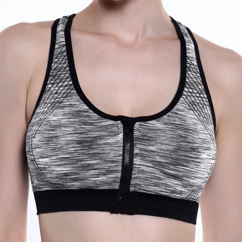 Sutien Sport Yoga Femei cu Fermoar Push up Vestă Lenjerie Intimă Sutien