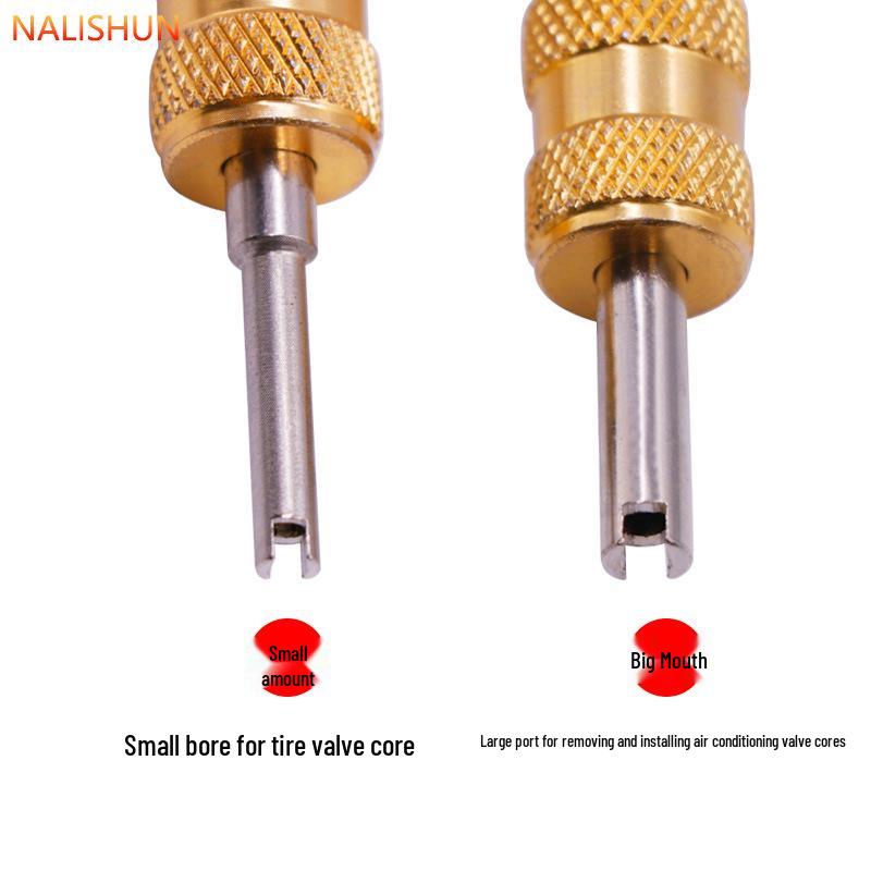 Doppelkopf Ventileinsatz Schraubendreher & Luftablasswerkzeug für Auto AC & Reifenreparatur