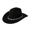 Western Cowboy Top Hat Ladies Festival Party Jazz Hat Men's and Women's Casual Top Hat Felt Hat