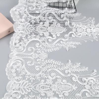 Larghezza 58 cm Accessori in pizzo ricamato con paillettes, Velo da sposa Accessori per abbigliamento Pizzo fatto a mano Accessori per abbigliamento