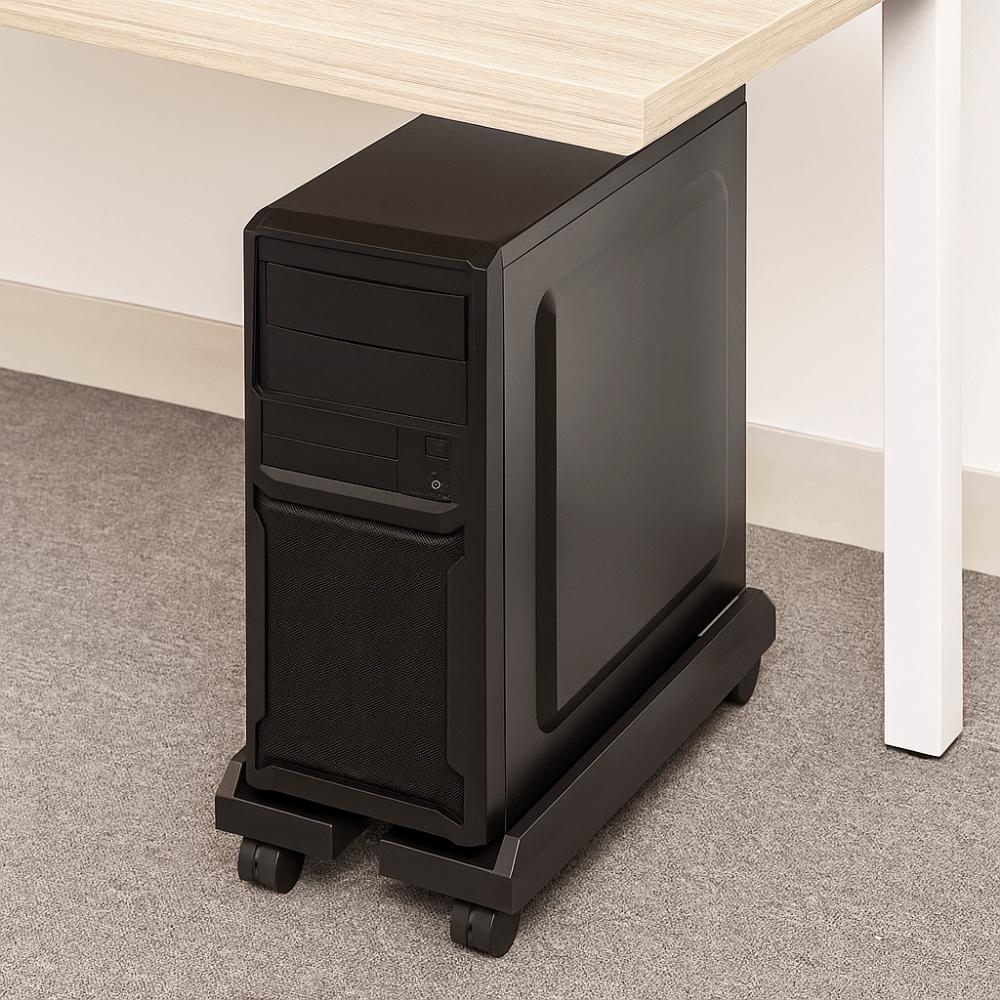 Black White Mobile CPU Stand Adjustable Under Desk CPU Holder Practical Ventilated PC Rack  Office