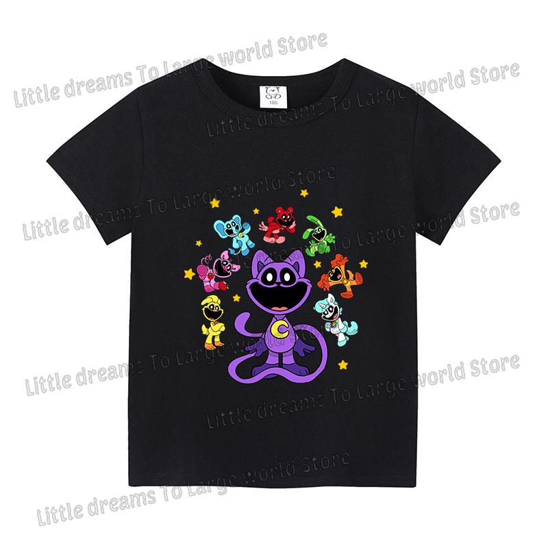 Smilings Critters Tshirt for Girls Boys Cartoon Tee Summer Anime Printed Tops Short Sleeve Tshirts Children Breathable Clothes