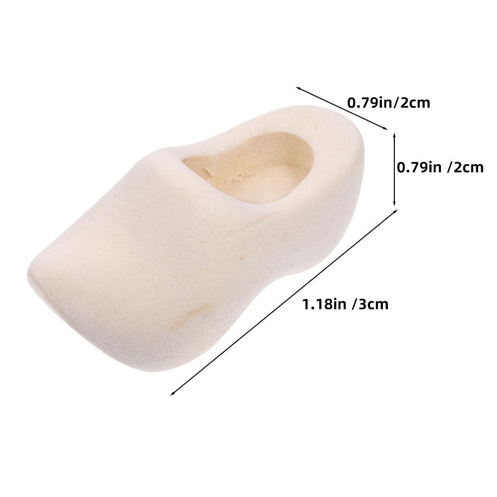3 Pairs Wooden Shoe Model Accessories House Craft Decoration Baby Slippers Mini Miniature Shoes Bride Kids Toys