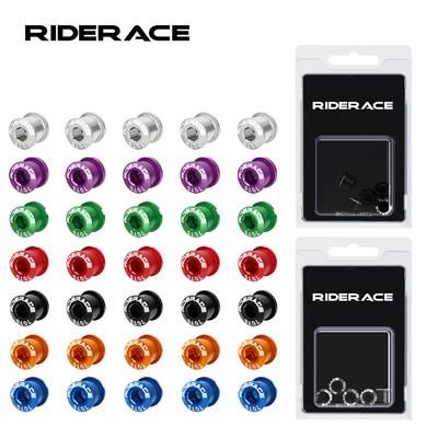 RIDERACE 5 ADET Çift/Tek Bisiklet Zincir Dişlisi Cıvataları CNC Alüminyum Alaşım 7075 M8 6.5mm 8.5mm Yol MTB Bisikleti Krank Takımı Cıvata ve Somun Seti