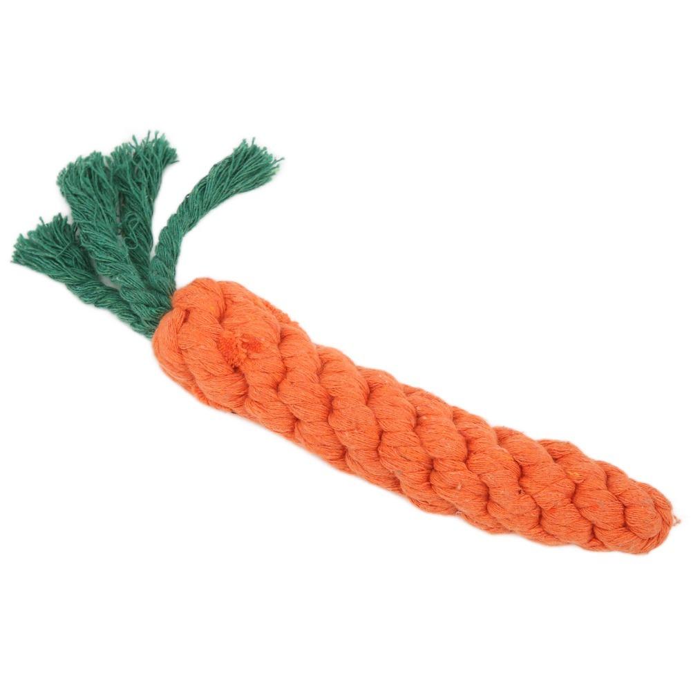 Braided Cotton Rope Carrot Rope Toy Carrot Shaped Pet Rope Knot Toy Dog Chew Toy Daily Chewing