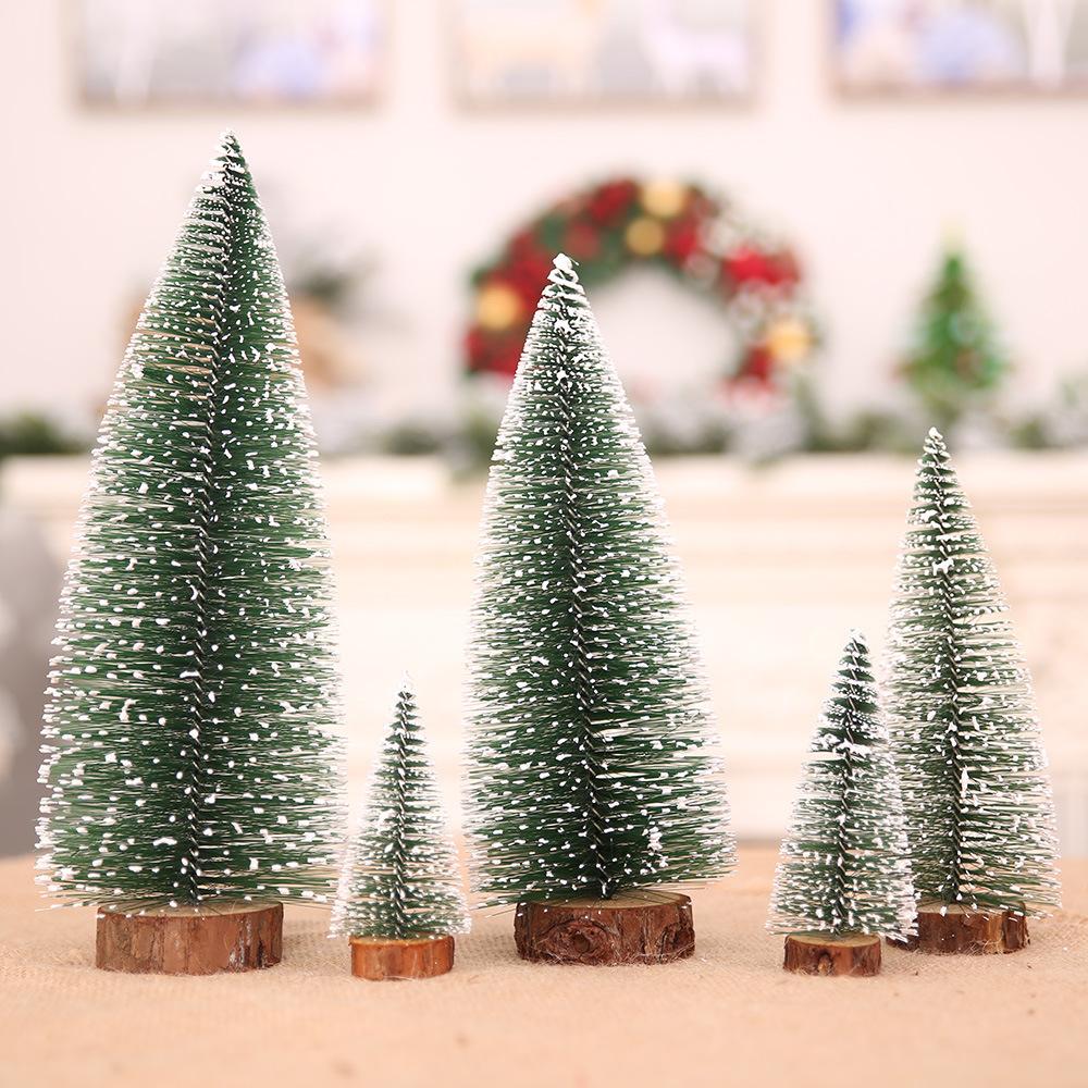 10-30CM Christmas Decoration Christmas Tree Pine Tree with Wooden Base for Home Decor Xmas Party New  New   Ornament