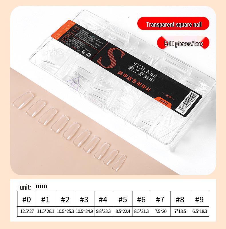 Jieliya Frosted Transparent Ultra-Thin Seamless Nail Tips - Full & Half Cover, No Etching, Size Supplement Included.