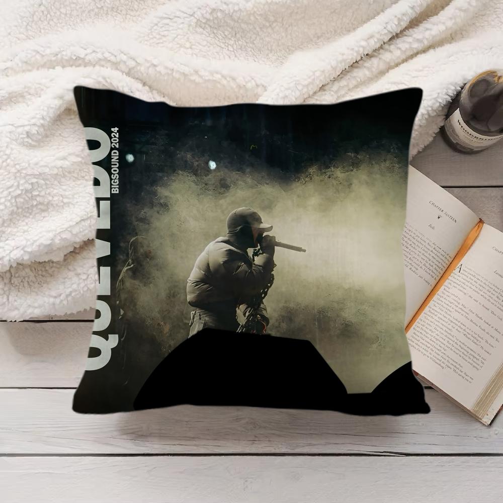 QQuevedo Buenas Noches Cushion Cover Silky Short Plush Invisible Zipper Dustproof Sofa Pillow Case for Home Decor