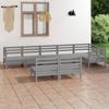 Day and Night - Day and Night Garden Furniture Set 8 Pieces Solid Gray Pine Wood