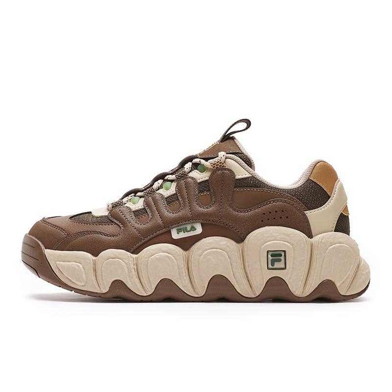 FILA Croissant Comfortable Versatile Non-Slip Wear-Resistant Sweat-Absorbing Low-Top Running Shoes Men sneaker Coffee Dark-Brown F12M441102FCC