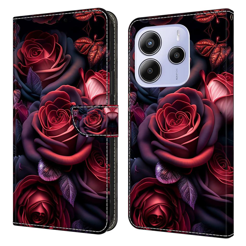 For Xiaomi Redmi Note 14 5G Wallet Case Pattern Printing Stand Leather Flip Phone Cover