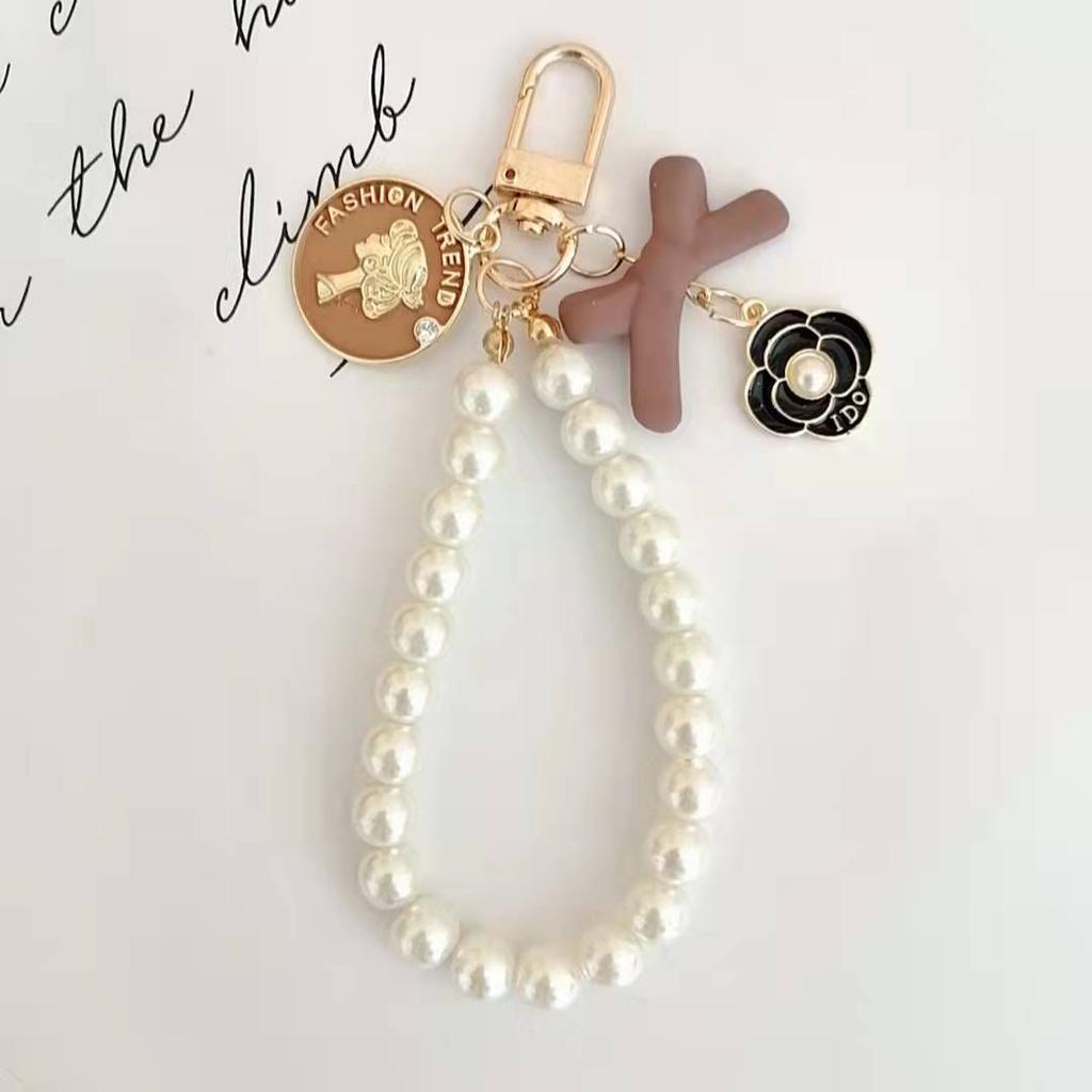 Colorful Beaded Flower Keychain, Kawaii Acrylic Flower Bag Charm with Clip