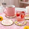 Cute Animal Print Coasters 4PCS Easter Flower Set, Thick Cork Base Non-Slip Heat Resistant Drink Tabletop Holders Coasters, Floral Decorative for Home