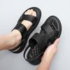 Herren Sommer Neu Herren Sandalen Herren Leder Strandschuhe Lässige Herrenschuhe Mode Pantoletten Streifen Sandalen Gummi Herrenschuhe
