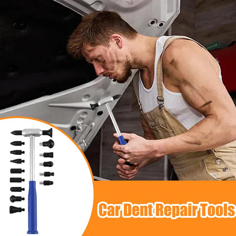 Dellen Reparaturset Karosserieschaden Auto Hammer Lackschonend Multifunktionale Dellenreparaturwerkzeuge Mit 15 Wechselköpfen Für Auto LKW