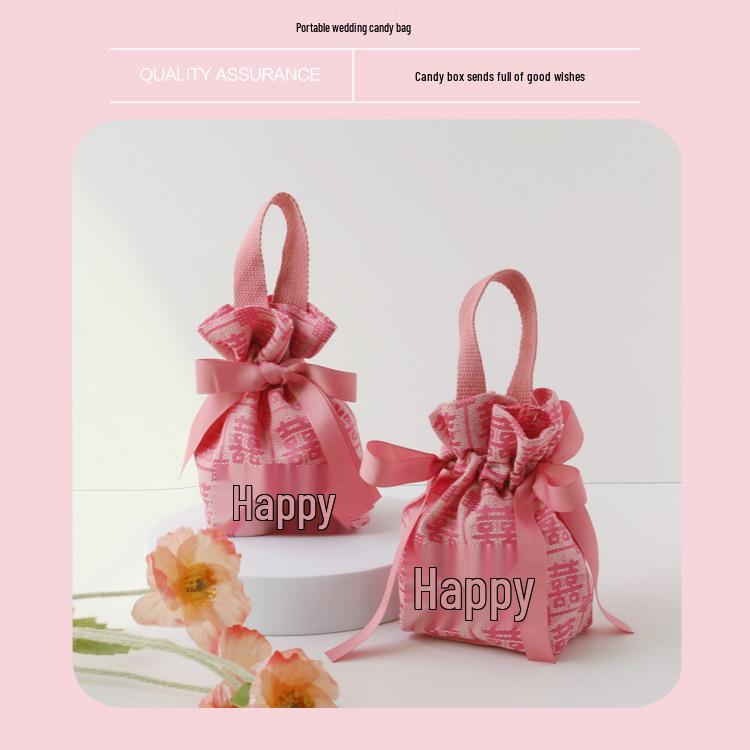 Stylish Wedding Candy Box Handbag - Elegant Cloth Favor Bag