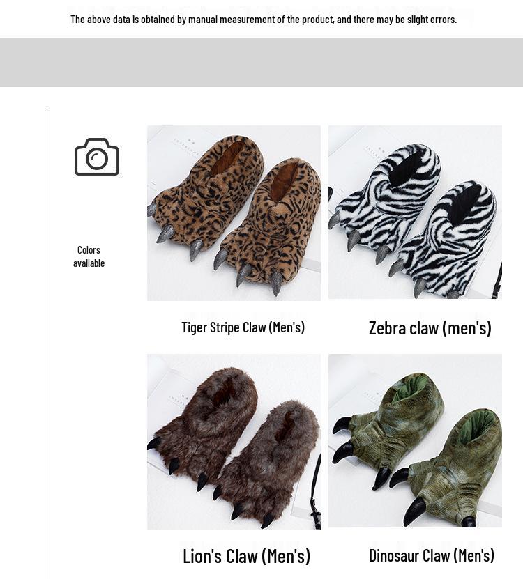 Útulné podzimní/zimní plyšové zvířecí pantofle - Super měkký fleece, Silné a teplé