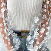 Dámská košile Průhledná síťovina Květinová Nášivka Kulatý výstřih Dlouhý rukáv Jednobarevný Pulovr Měkký patchwork Twist Textura OL Commut