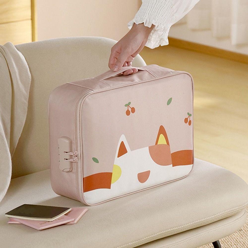 Oxford Cloth Certificate File Organizer Case Large Capacity Passport Briefcase  for Home