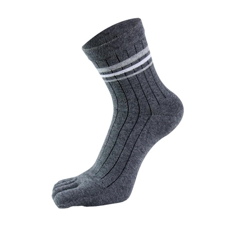 5 Pairs Man Short Five Finger Socks Pure Cotton Solid Business Striped Standard Breathable Socks With Separate Toes  Sell