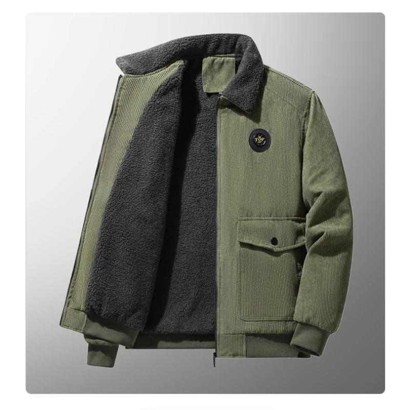

Jacket Corduroy Jacket Men Plus Velvet Lapel Winter Casual Lapel Work Clothes Cotton Coat Men Young Dad Outfit 5XL