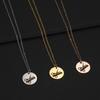 Cazador Women's Necklace Hair Stylist Scissors Comb Round Pendant Stainless Steel Gold Color Jewelry Birthday Mother Day Gift