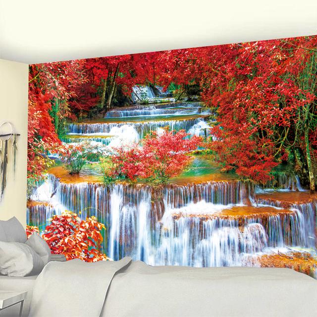 2022 Plant and Flower Fantasy Scene Home Decoration Tapestry Mandala Tapestry Hippie Bohemian Decorative Yoga Mat Bedroom Sheet