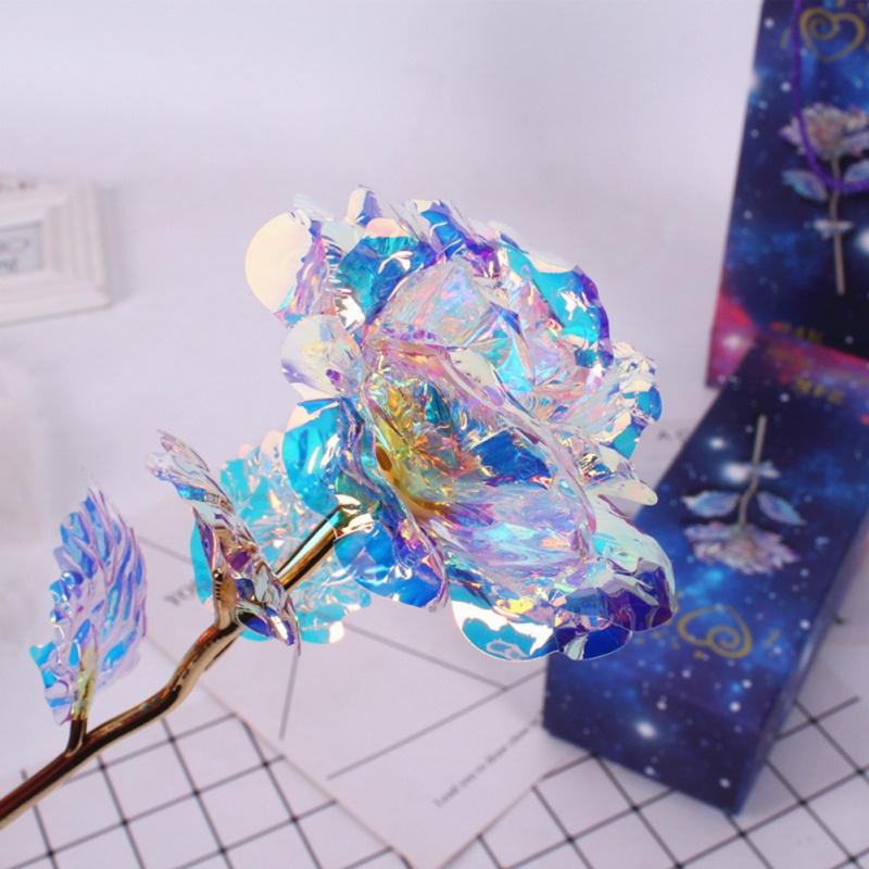 Valentine's Day Gift 24K Plated Gold Rose Artificial Flower Foil Rose Galaxy Box Lasts Forever Love Wedding Decor Home Decor