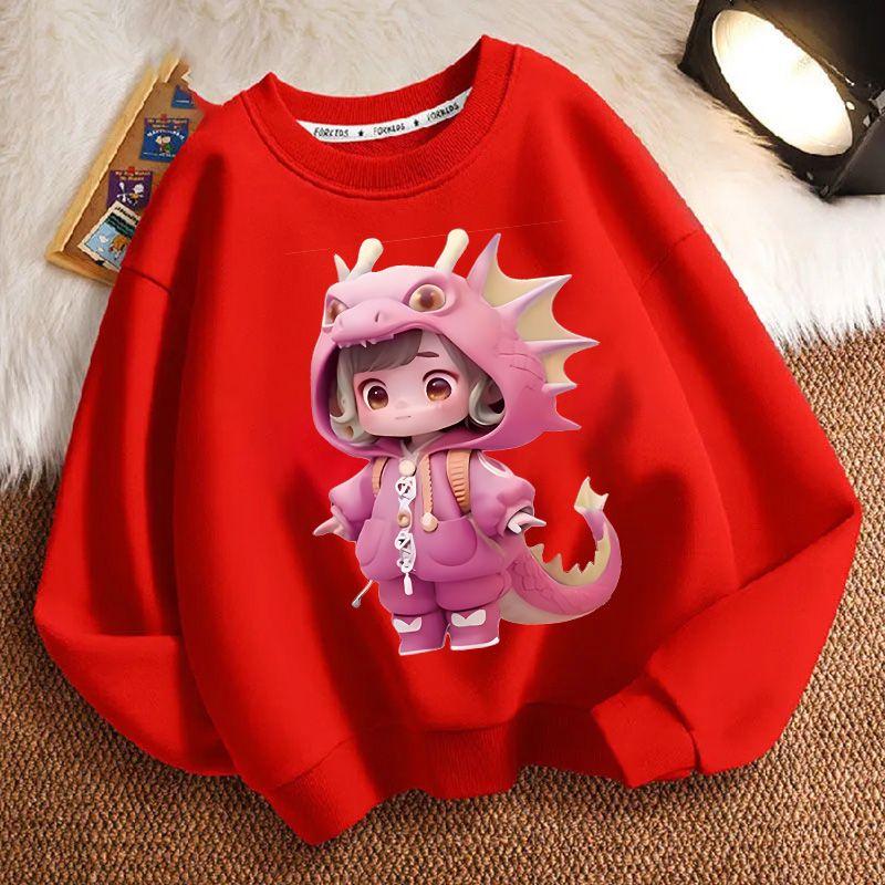 Hanorace drăguțe cu gât rotund cu dinozauri pentru copii, hanorace la modă cu mâneci lungi pentru băieți și fete pentru primăvară și toamnă