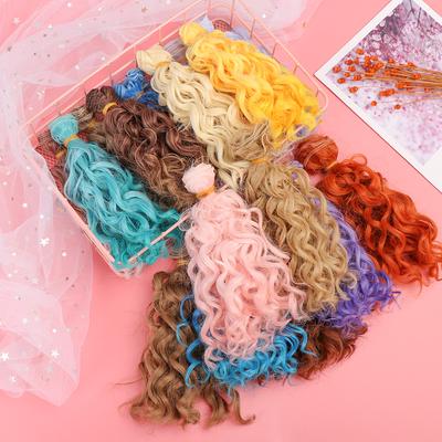 15*100cm Doll Hair High-Temperature Curly Wigs 1/6 1/4 1/3 Doll Mini Tresses Fashion Screw Periwig DIY Toy Toupee Accessories