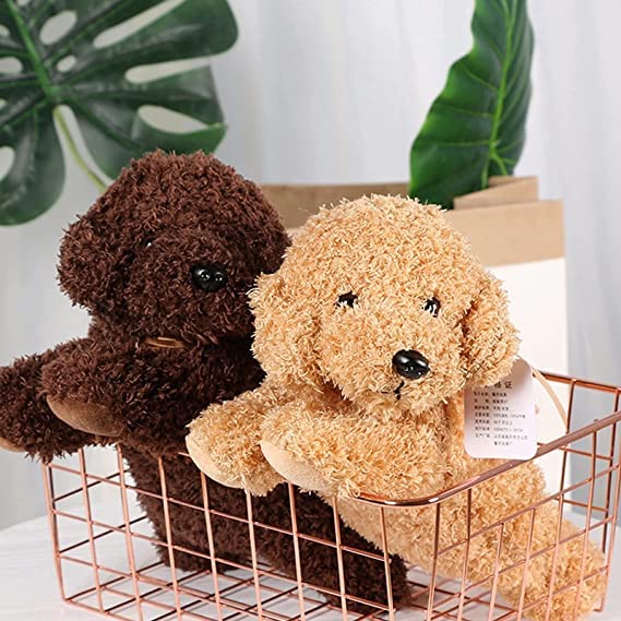 Heaven's Seven Toy Poodle Plush Toy, Cute and Soothing Pet (Brown)