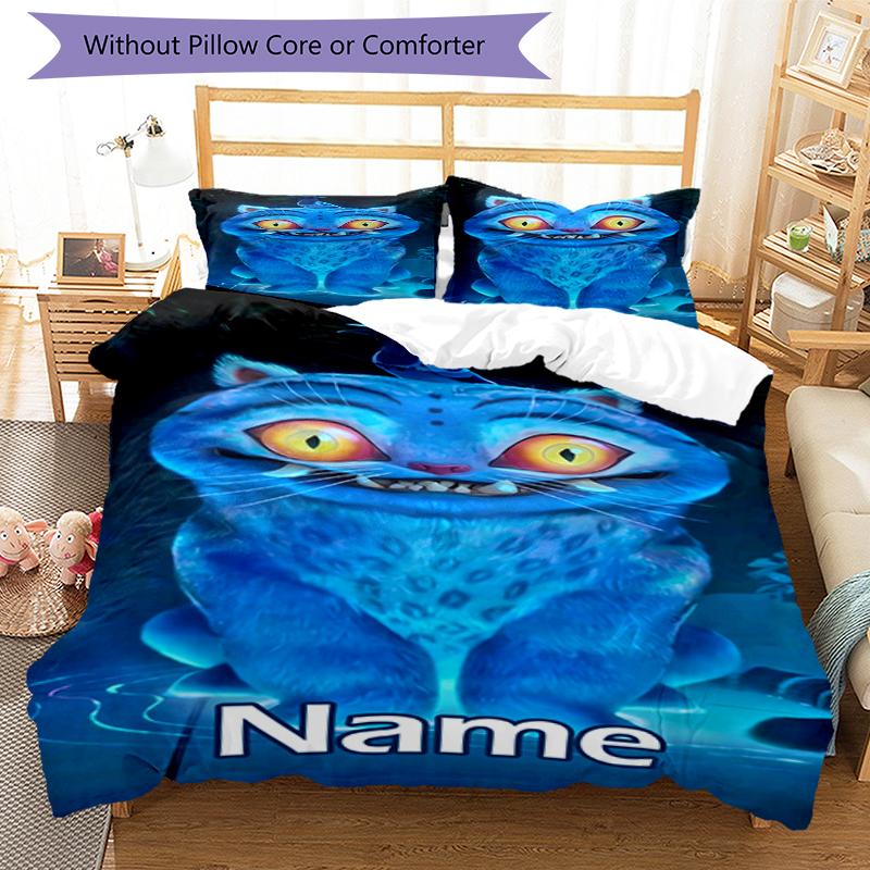 3pcs Custom Name KPop Demon Hunters Bedding Set Duvet Cover Closure Includes 1 Duvet Cover & 2 Pillowcases, Soft and Comfortable for All Seasons.