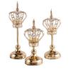 European crystal candlestick crown candlelight dinner scene decoration props living room golden ornaments retro luxury