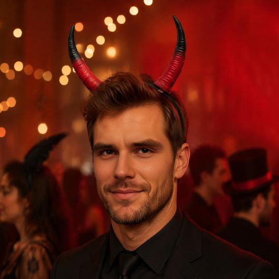 Accesorio para el Cabello con Cuernos Desmontables, Diadema de Cabeza de Carnero para Halloween, Tocado de Diablo para Peinado Gótico, Fiesta de Carnaval, Accesorio de Cosplay para Festival,