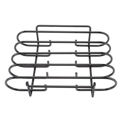 Rib Rack 4 Rows Capacity Compact Portable Iron Material Black Durable Reusable Barbecue Standing
