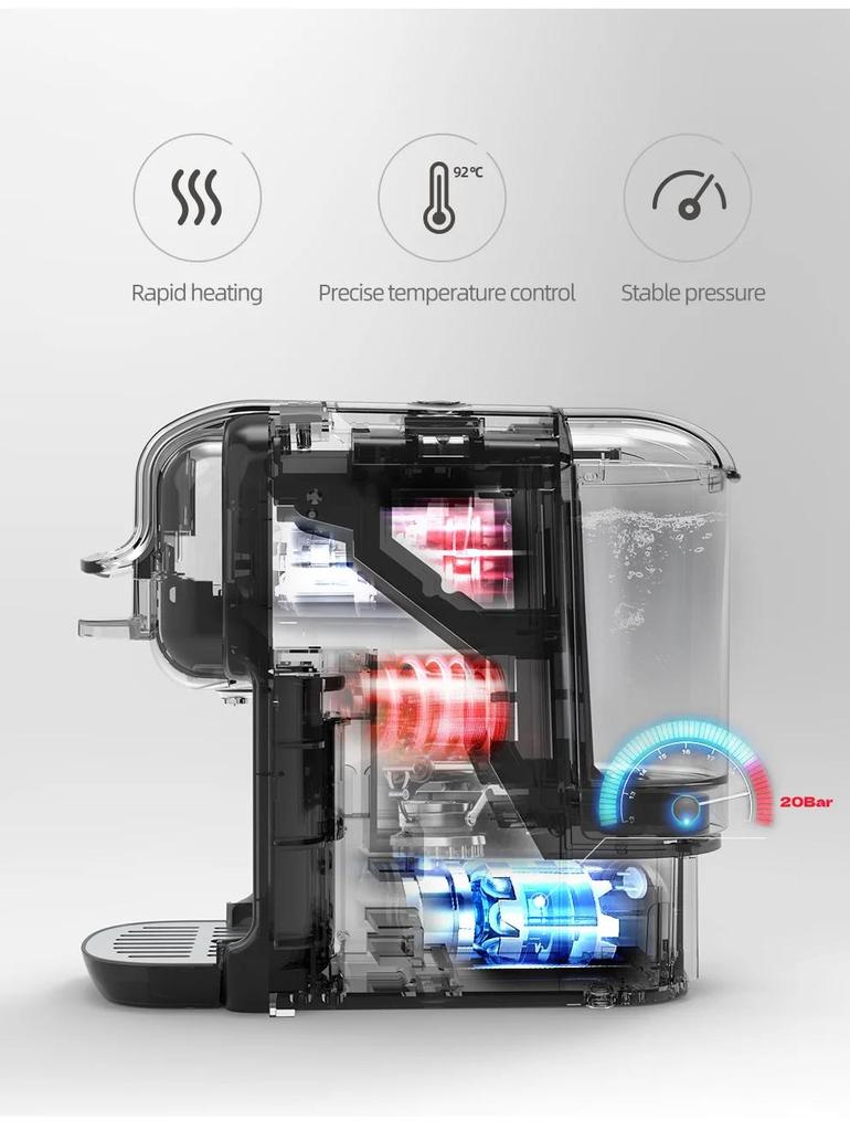 New HiBREW Multiple Capsule Coffee Machine, Hot/Cold Dolce Gusto Milk Nespresso Capsule ESE Pod Ground Coffee Cafeteria 20Bar 5 in 1