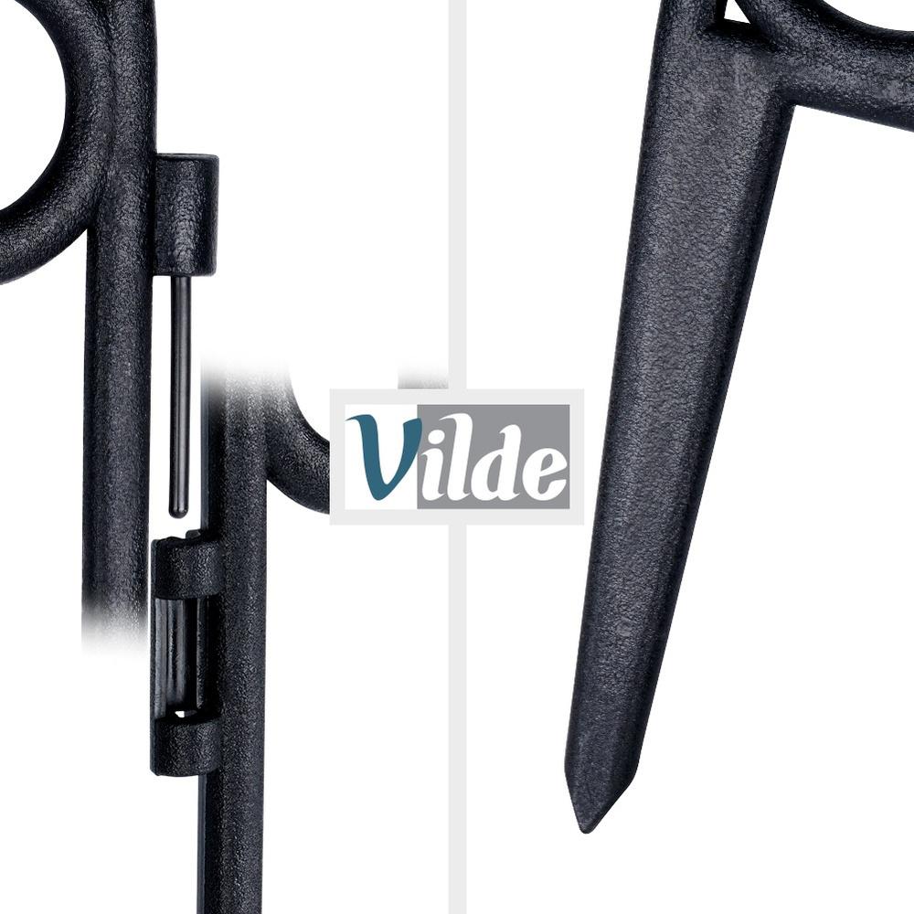 4x Plastic Garden Fence Black Border Palisade Edging Lawn 240 cm