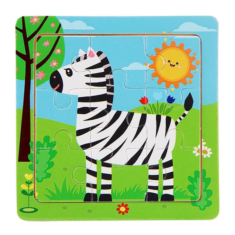 3D Puzzles Cartoon Animals Montessori Game Children Cognitive Jigsaw Puzzle Infant Playthings Educational Toys Ideal for Toddler