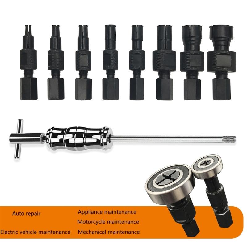 9Pcs Internal Bearing Puller Slide Hammer Blind Hole Collet Bearing Puller Set 8-32mm Bearing Extractor Removal Tool Kit