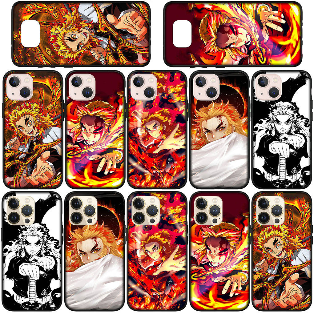 Husă de telefon pentru Samsung Galaxy S25 S24 S23 iPhone 16 15 Xiaomi Redmi Note 14 13 12 16E 11 Pro Max OPPO Moto Huawei Demon Slayer Rengoku Kyoujurou Husă