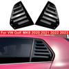 For VW Golf MK8 Car Rear Louver Window Side Shutter Cover Trim Sticker Vent Scoop ABS Carbon Fiber Black