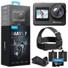 AKASO Brave7 Action 4K Action Cam with 64GB IPX8 Waterproof To Underwater Camera with Image Backpack Clip Headband Set Camera, Card, 10M, 6-Axis