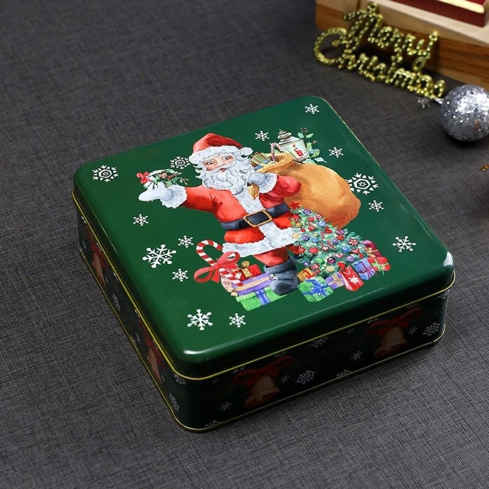 Cute Cartoon Christmas Gift Box Square Party Supplies Christmas Candy Box Christmas Decoration Tinplate Candy Storage Containers