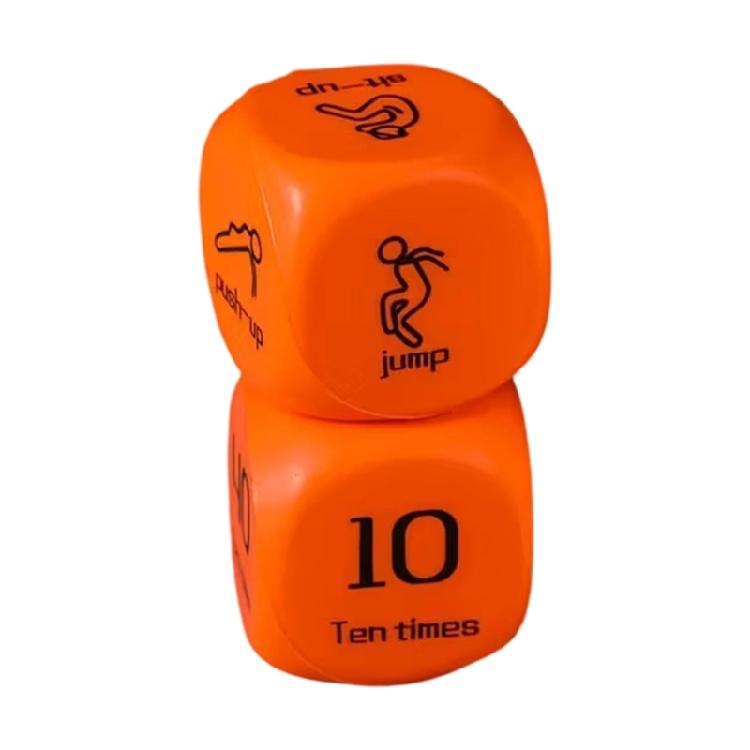 

2Pcs Portable Funny Fitness Decision Dices 6 Sided Workout Dices Toy For Dormitory Home Travel Gym And Outdoor Enduring помаранчевий