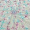 1/2/3yards Sequin Embroidered Lace Fabric Colorful Branches Butterfly Blue Snowflake Sequin Heavy Embroidery Tulle Fabric