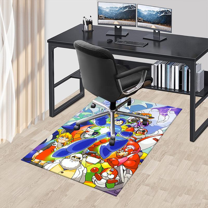 

1pc Mega Man Anime Cartoon Design Office Chair Mat Non-Slip Carpet for Home Decor, Living Room, Bedroom, Game Room - Perfect Gift for Fans!Y076 60cm by 90cm