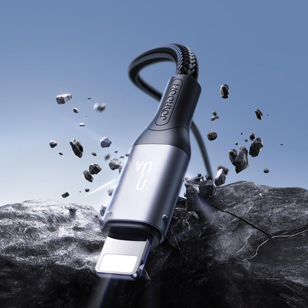 Kabel przewód USB-A - iPhone Lightning 3A 2m - czarny