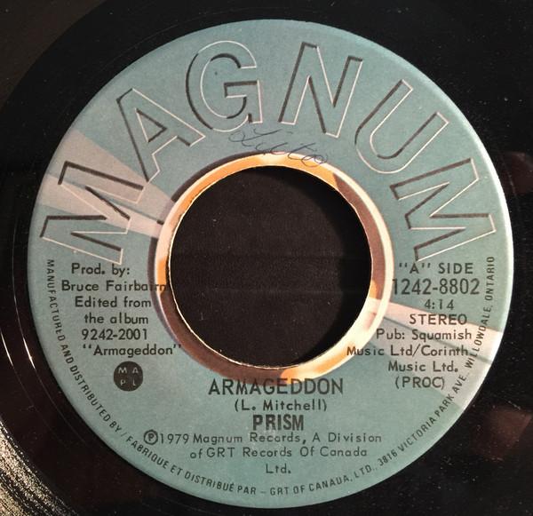 

7inch Record PRISM 7 Armageddon 12428802 Magnum Records 1979 Canada Rock Used