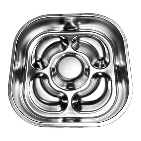 Pet Slow Food Bowl Anti-Slip Design Promotes Slow Feeding Stainless Steel Pet Dog Bowl for Small to Medium Dogs